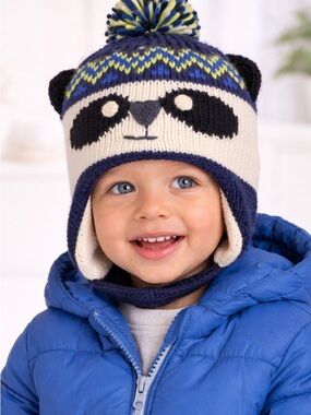 Panda NWOT Knit Hat with Ear Flaps